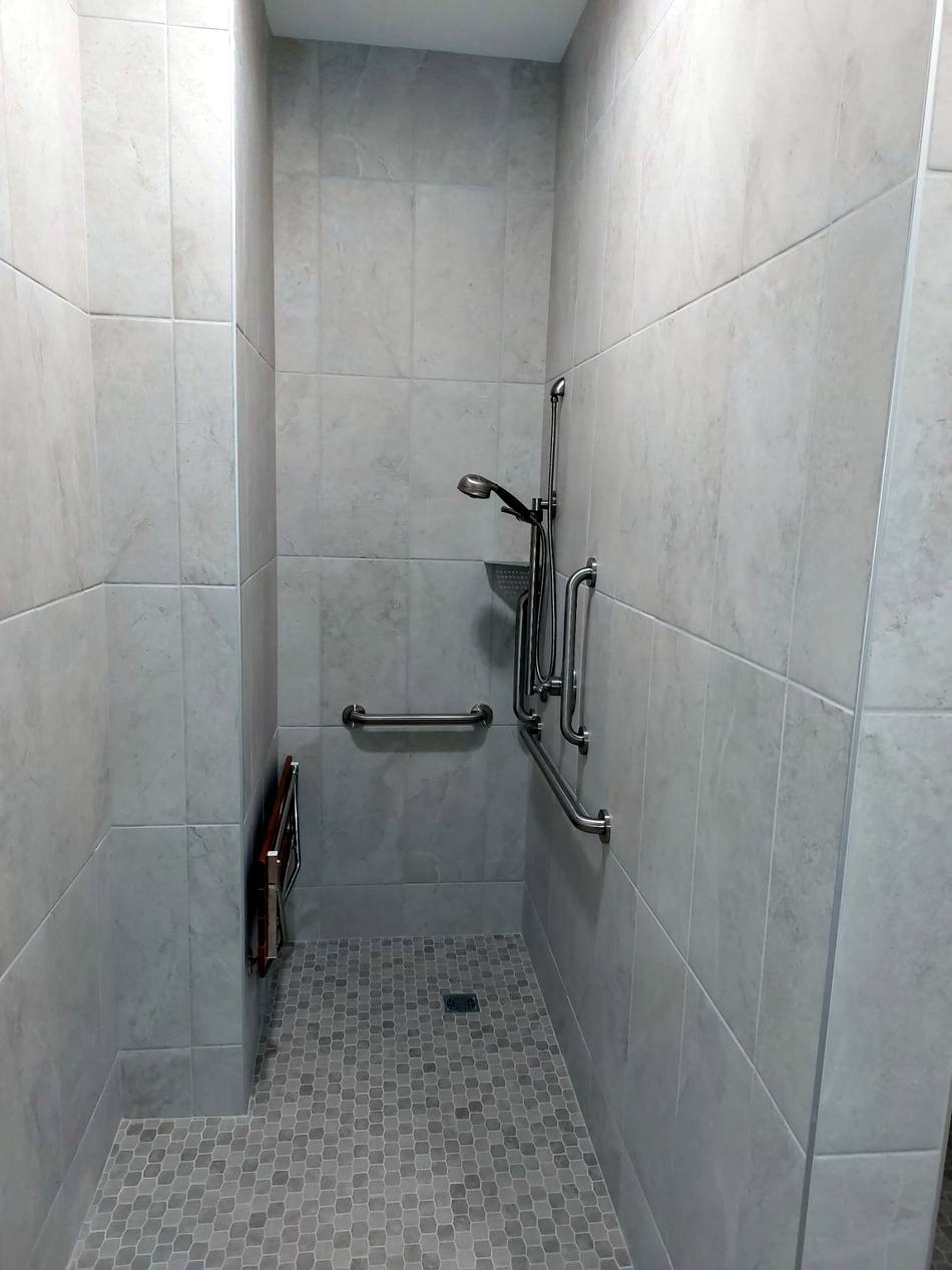 Accessible tiled shower